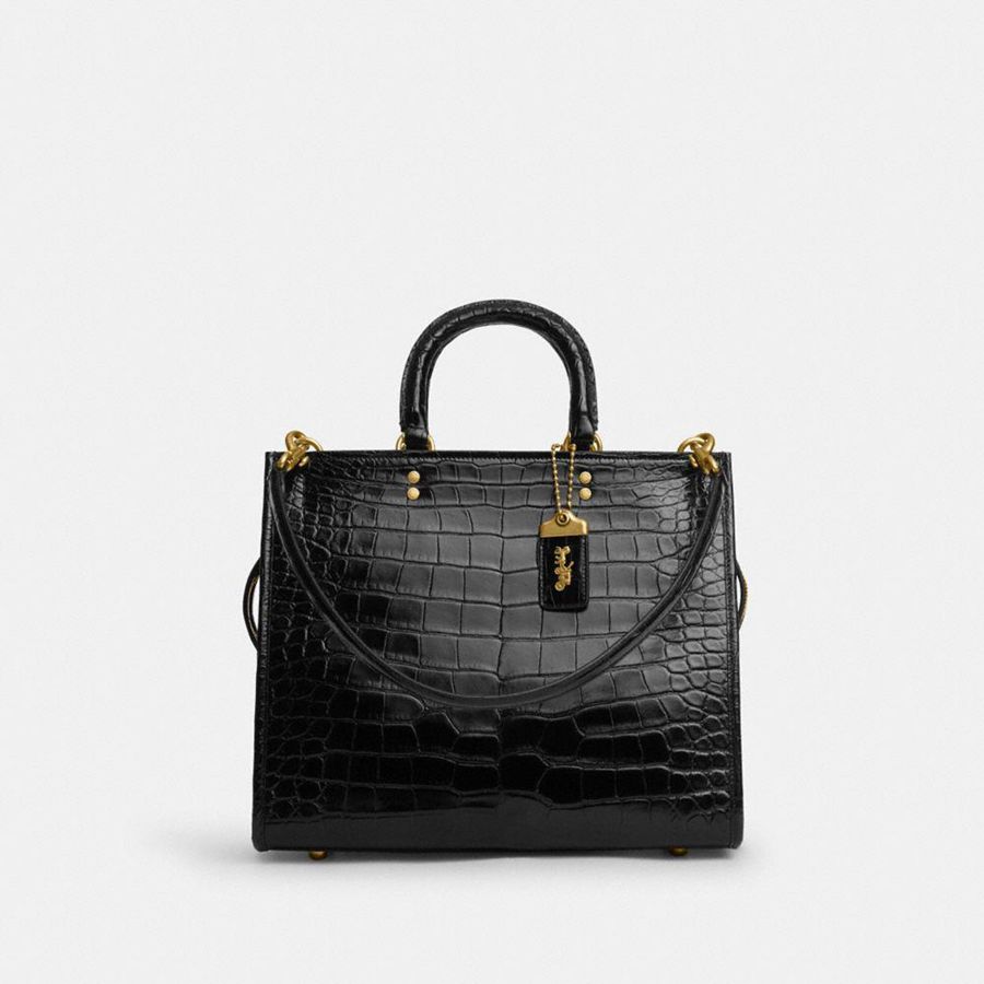 COACH® Rogue In Alligator Women Tote Bags Black | WMZI58971