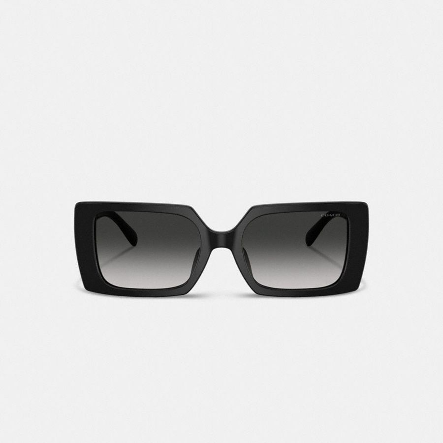 COACH® Rogue Oversized Square Women Sunglasses Black | NJID38726