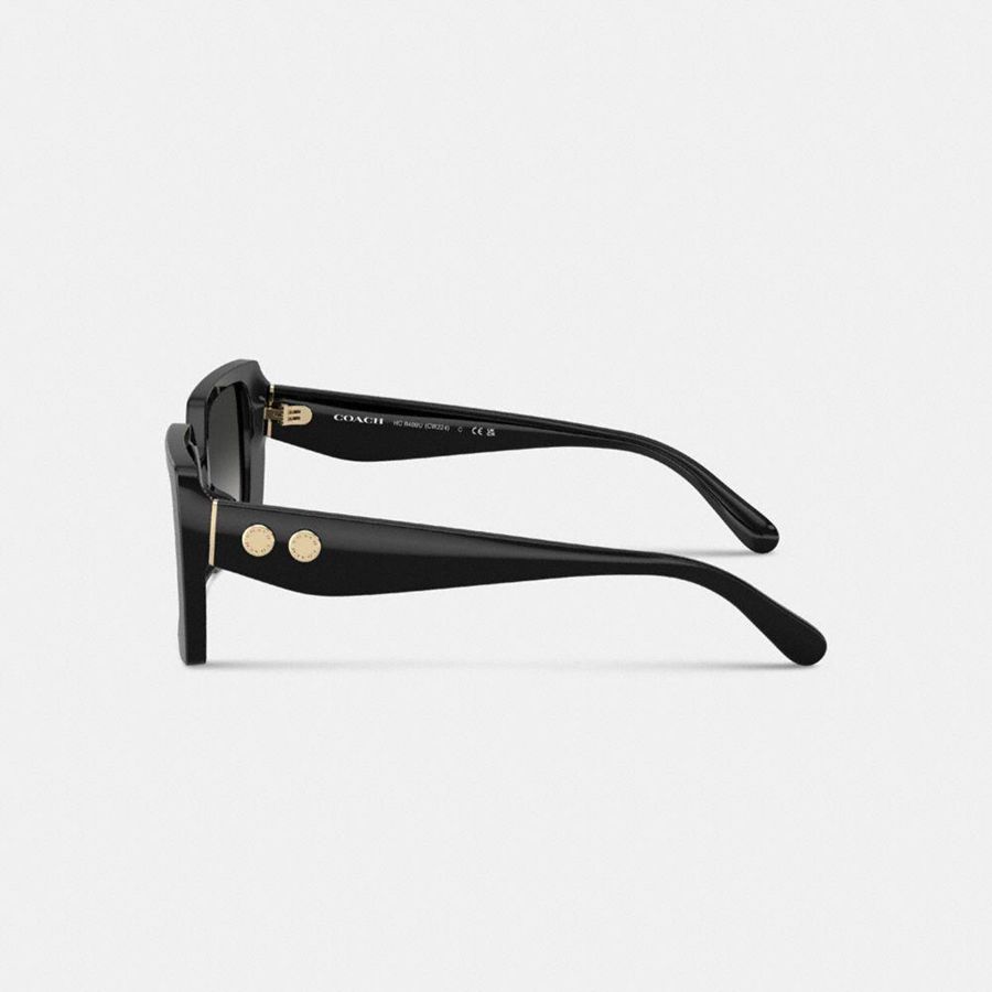 COACH® Rogue Oversized Square Women Sunglasses Black | NJID38726