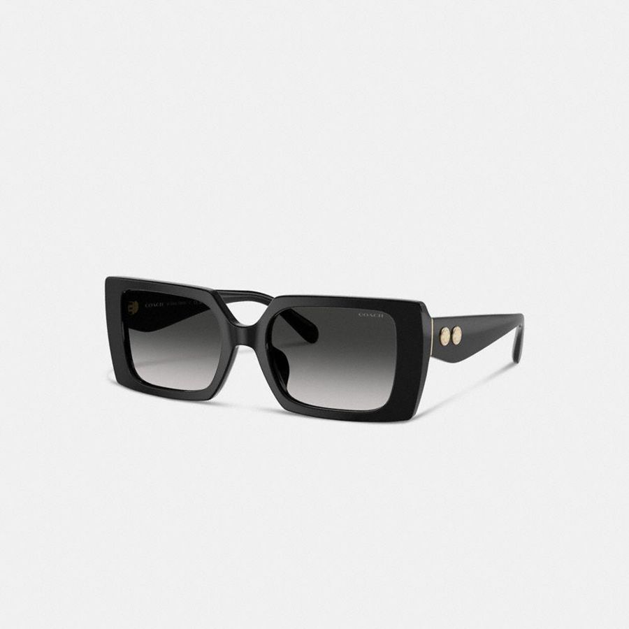 COACH® Rogue Oversized Square Women Sunglasses Black | NJID38726