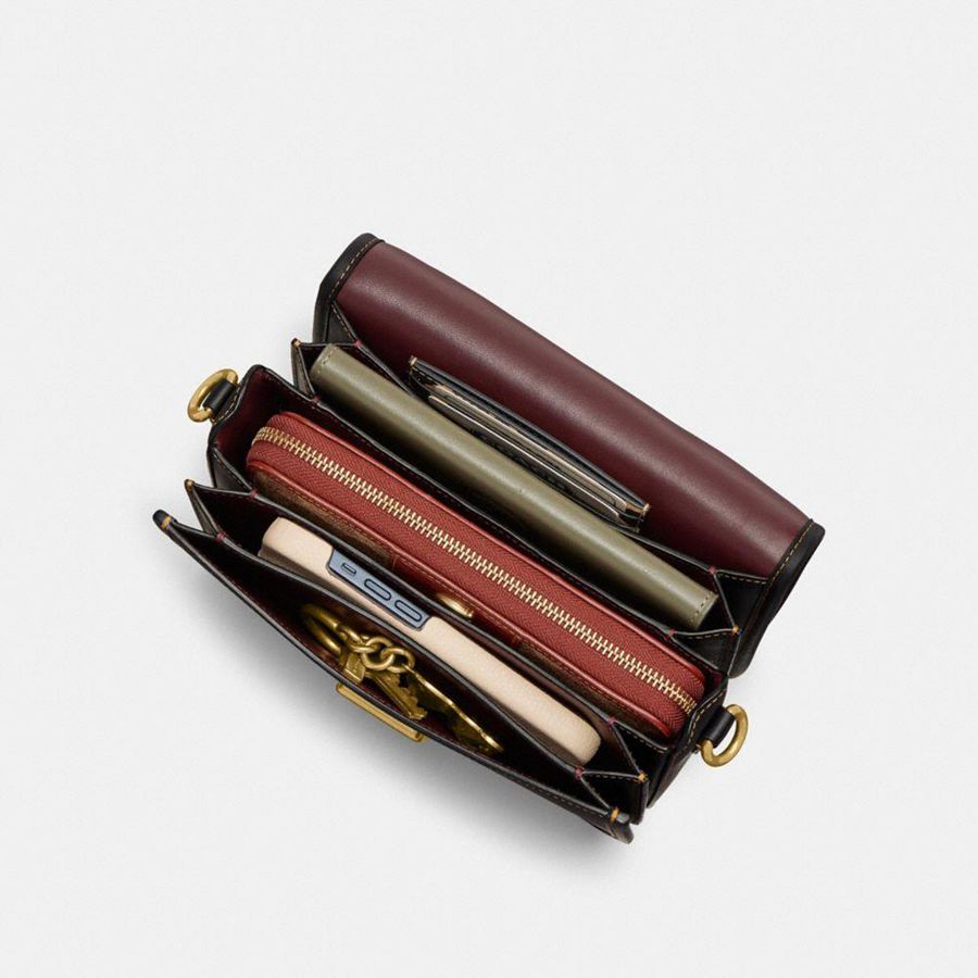 COACH® Rogue Top Handle In Colorblock Women Tote Bags Black | DVOY43750