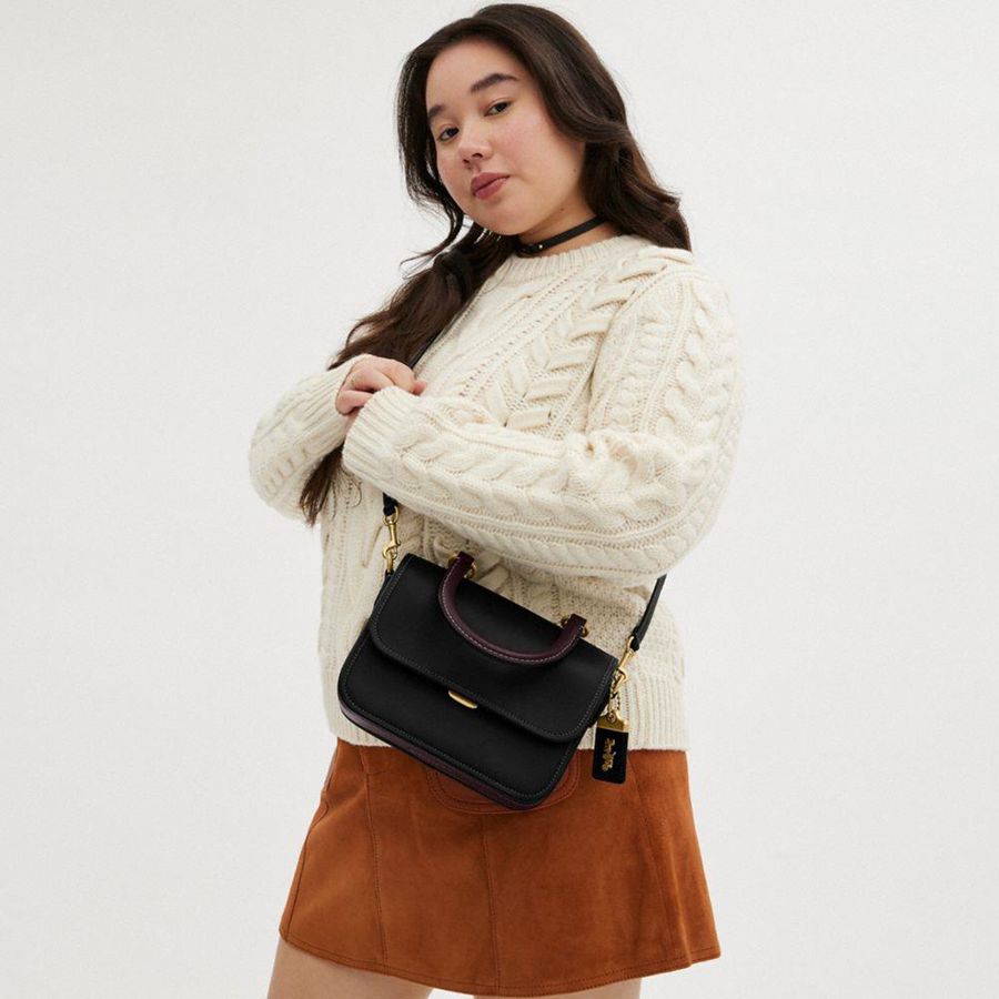 COACH® Rogue Top Handle In Colorblock Women Tote Bags Black | DVOY43750