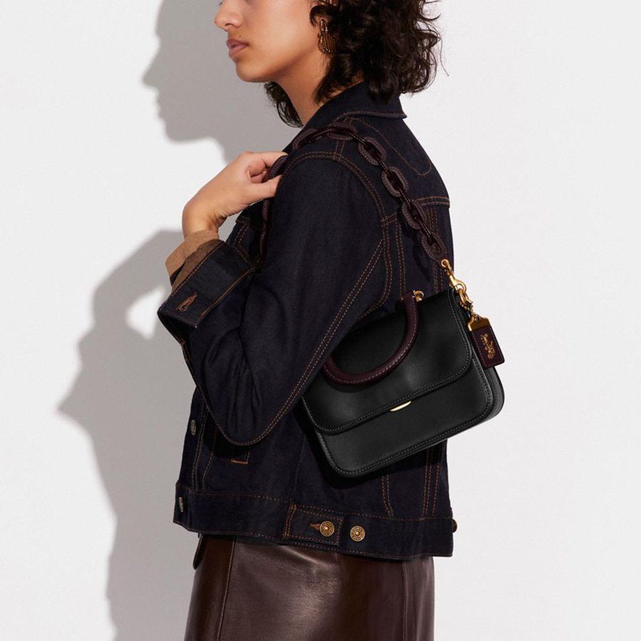 COACH® Rogue Top Handle In Colorblock Women Tote Bags Black | DVOY43750