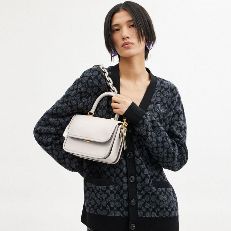 COACH® Rogue Top Handle Women Tote Bags White | TSUQ89164