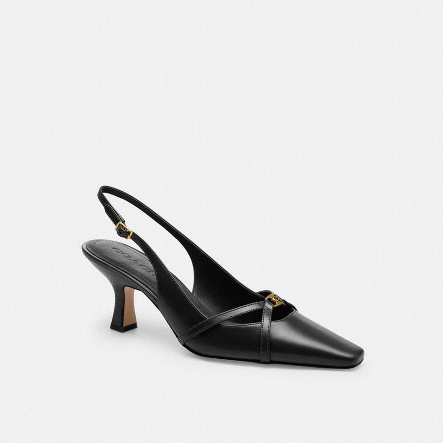 COACH® Rowyn Slingback Women Pumps Black | LJFD82051