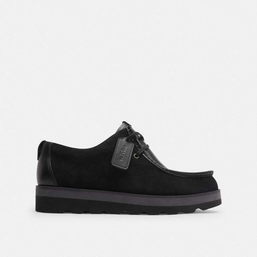 COACH® Scott Apron Toe Men Boots Black | OESA80746