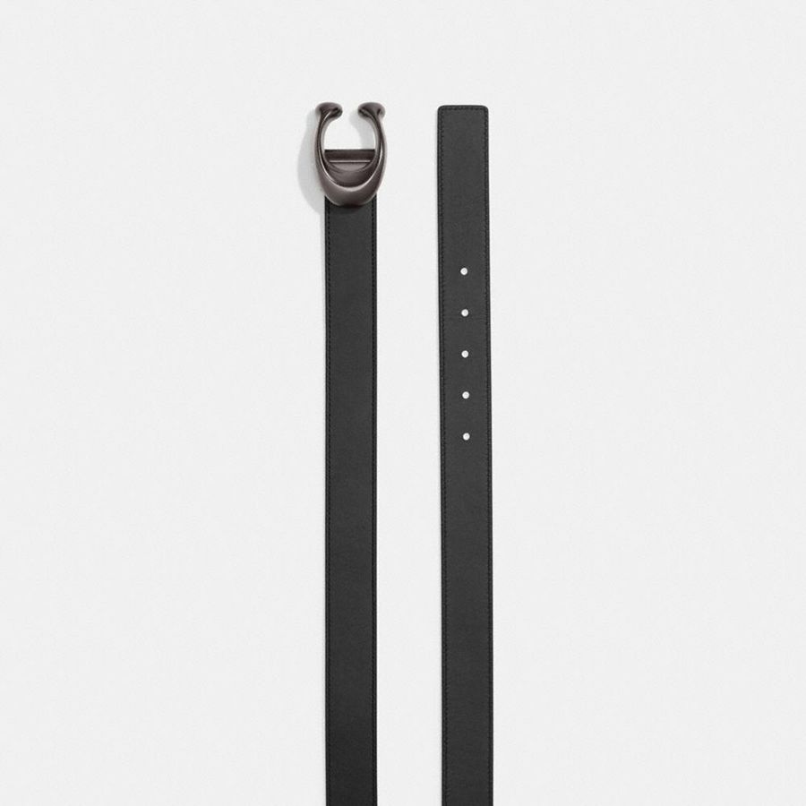 COACH® Sculpted C Buckle Cut To Size Reversible, 32 Mm Women Belts Black | XGQF32547