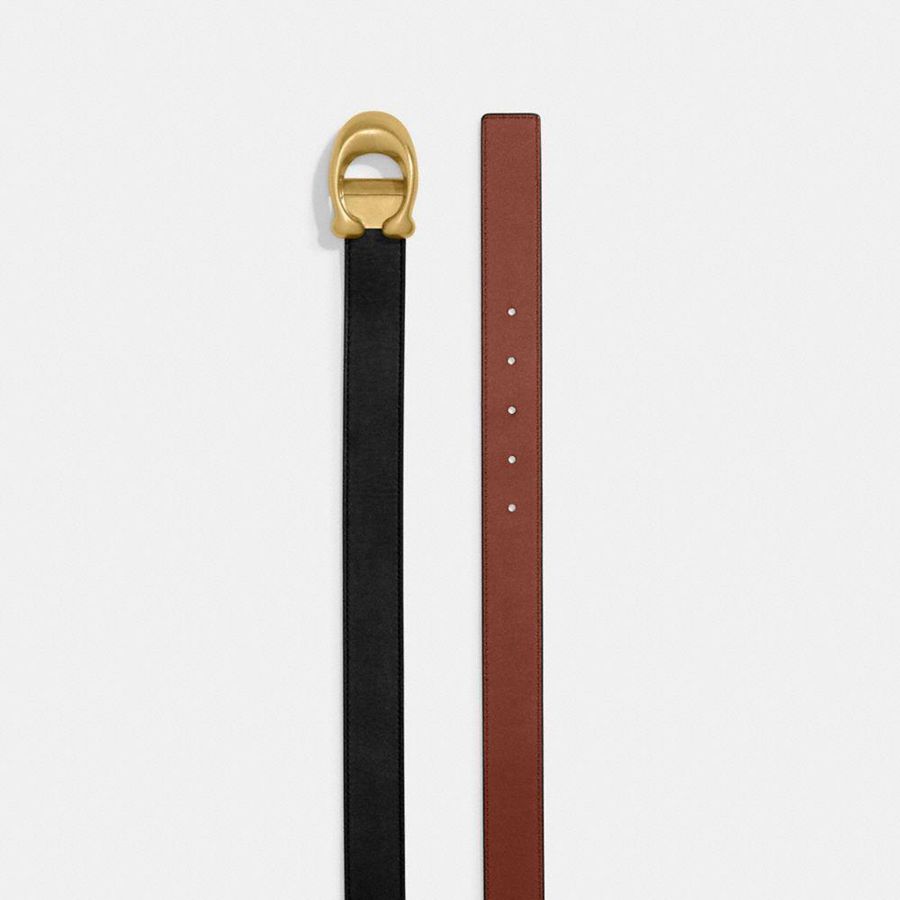 COACH® Sculpted C Buckle Cut To Size Reversible, 32 Mm Women Belts Brown | DNLS34205