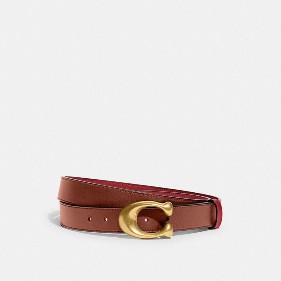 COACH® Sculpted C Buckle Cut To Size Reversible, 32 Mm Women Belts Brown | DNLS34205