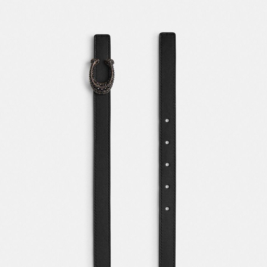 COACH® Sculpted Signature Buckle Reversible, 20 Mm Women Belts Black | UTAH24356