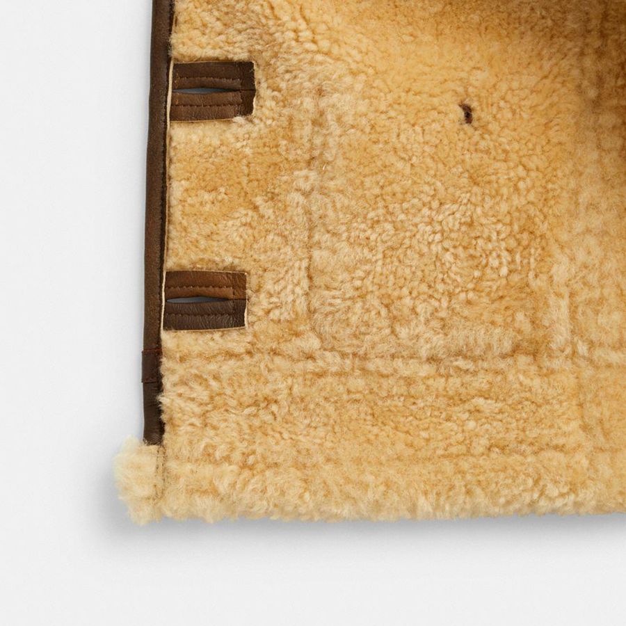 COACH® Shearling Cardigan Women Jacket Brown | UFKB61798