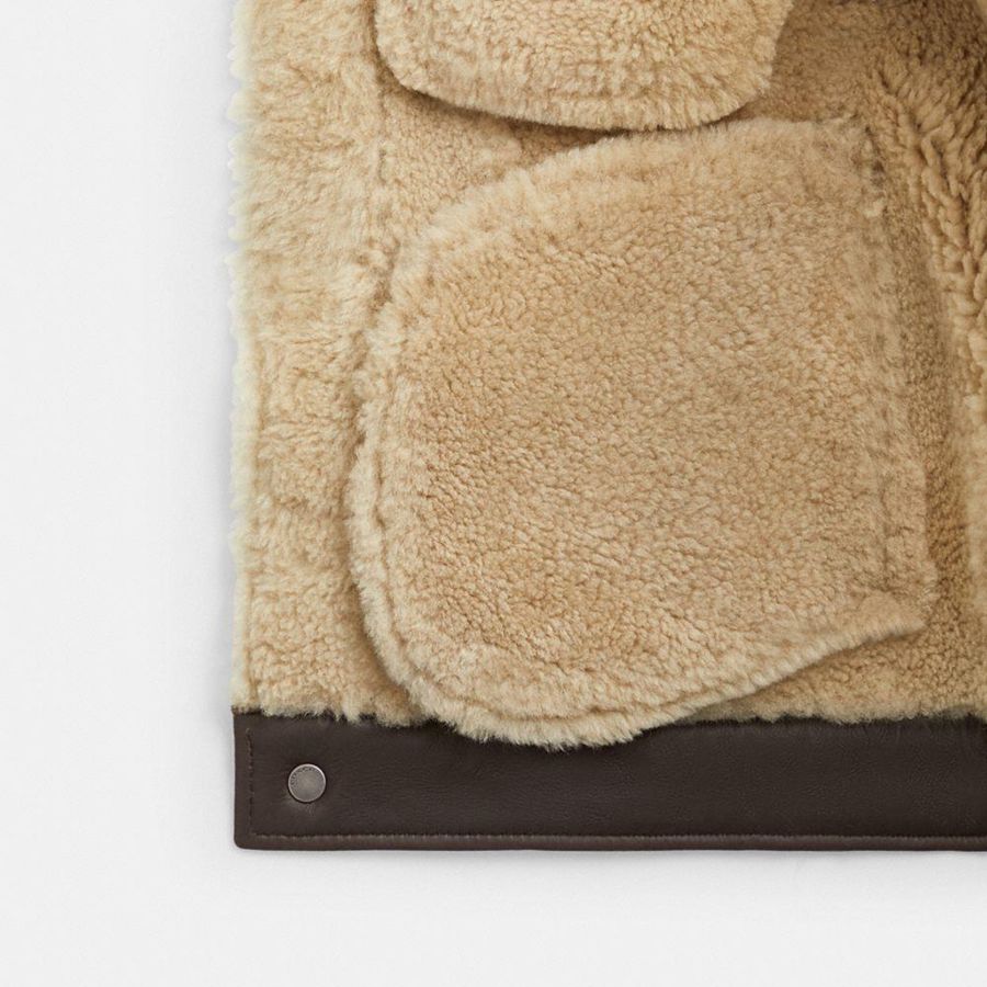 COACH® Shearling Trucker Men Jacket Brown | HQVN09186