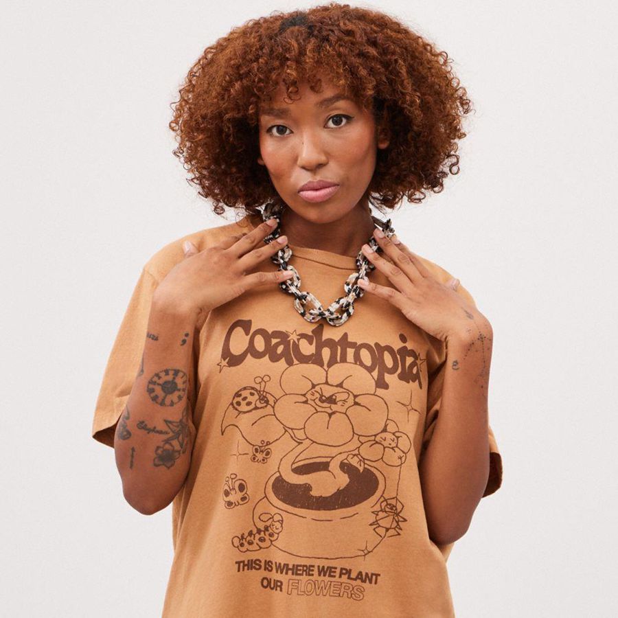 COACH® Short Chain Strap Women Charms Brown | ONJU36712