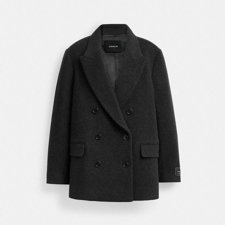 COACH® Short Women Coat Grey | TYBZ39065
