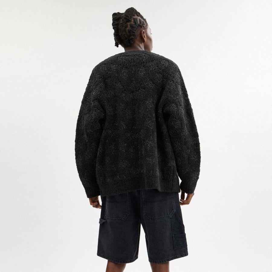 COACH® Signature Cardigan Women Sweater Grey | IDNH97105