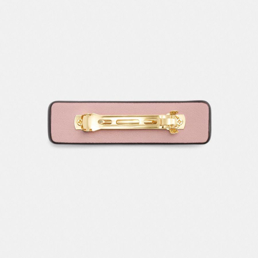 COACH® Signature Leather Barrette Women Jewelry Pink | HZOB50261