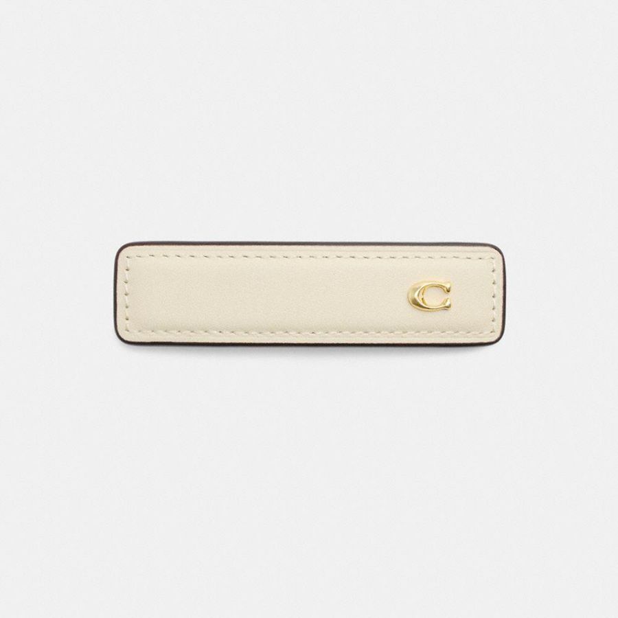 COACH® Signature Leather Barrette Women Jewelry White | KABW02187