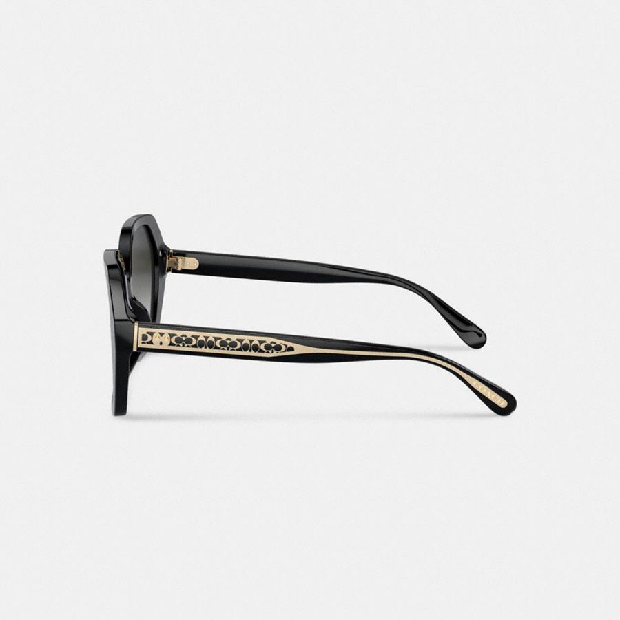 COACH® Signature Ombré Geometric Square Women Sunglasses Grey | UNQJ92745