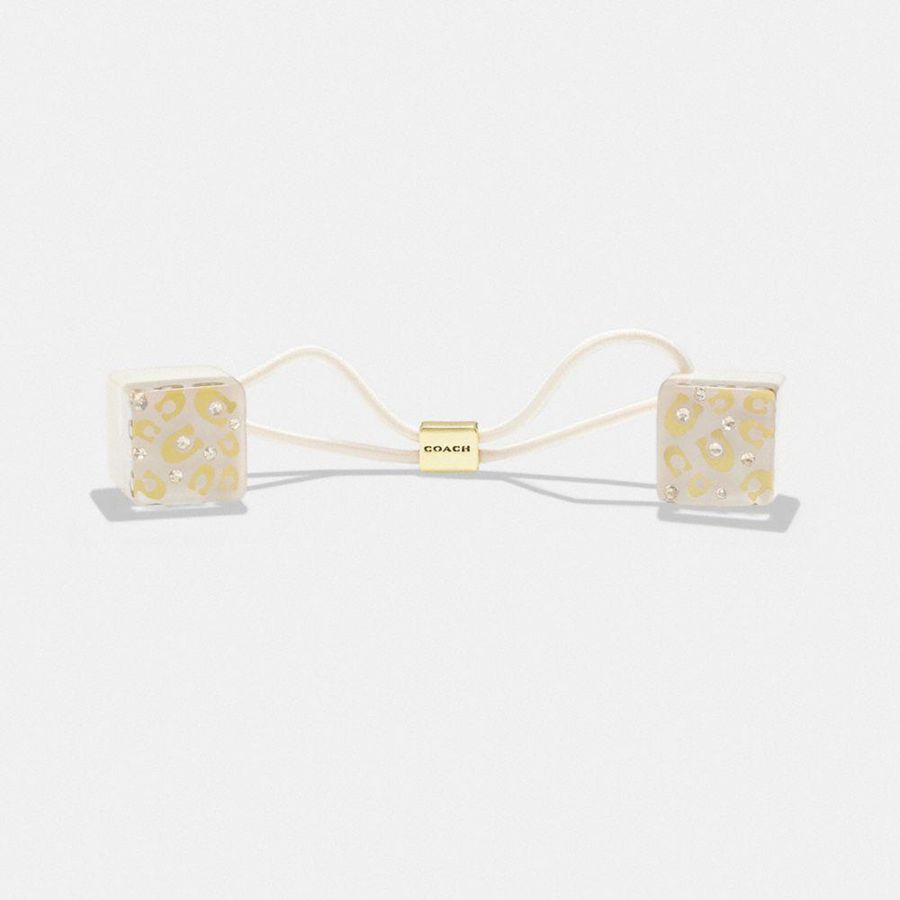 COACH® Signature Resin Dice Hair Ties Women Jewelry Gold | MGPV53906