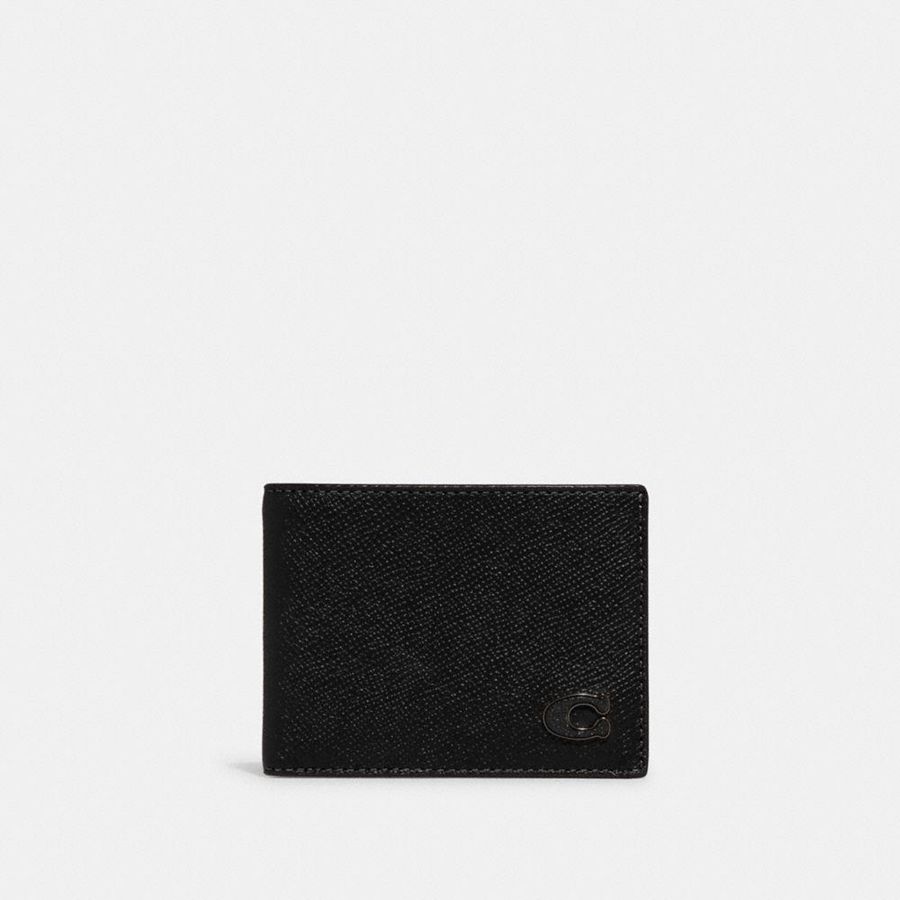 COACH® Slim Billfold Men Wallet Black | GBOK29835