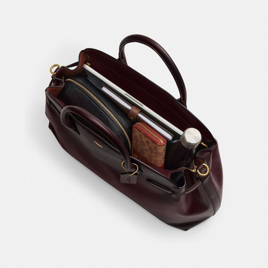 COACH® Soft Empire Carryall 48 Women Tote Bags Burgundy | OGZI48921