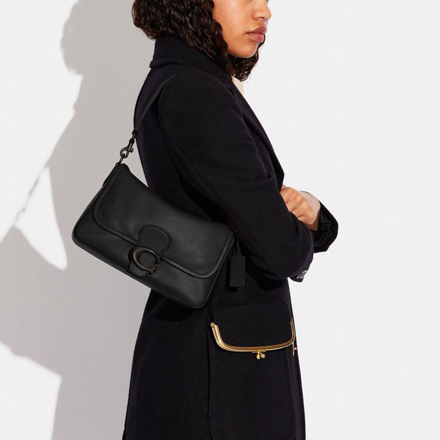 COACH® Soft Tabby Women Shoulder Bag Black | YQXO97081