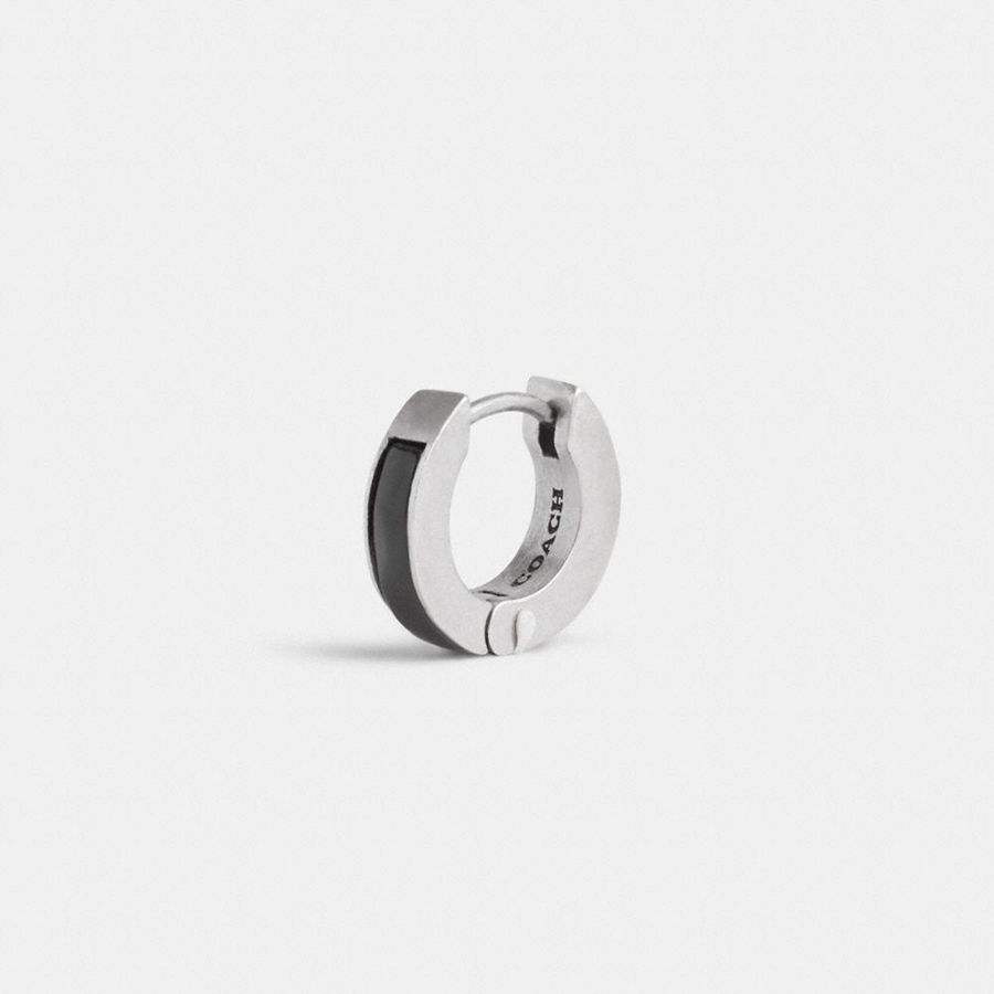 COACH® Sterling Hoop Earring Men Jewelry Silver | DFBP69743