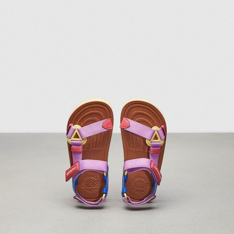 COACH® Strappy Women Sandals Pink | UZEF08134