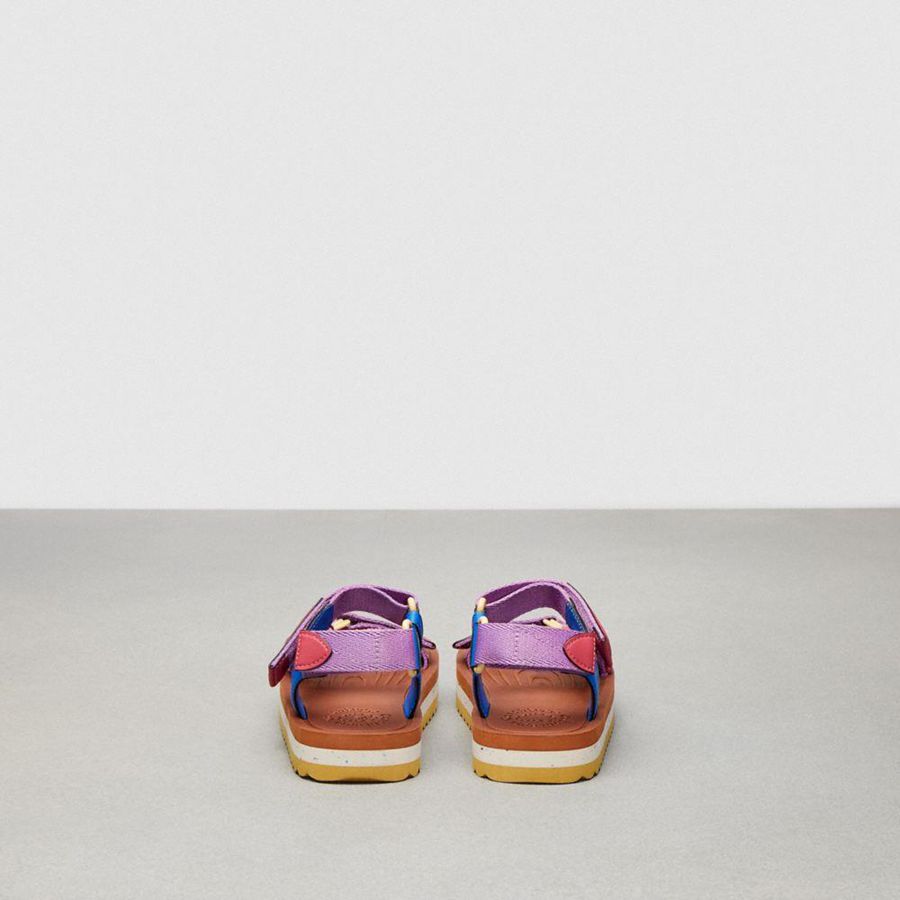 COACH® Strappy Women Sandals Pink | UZEF08134