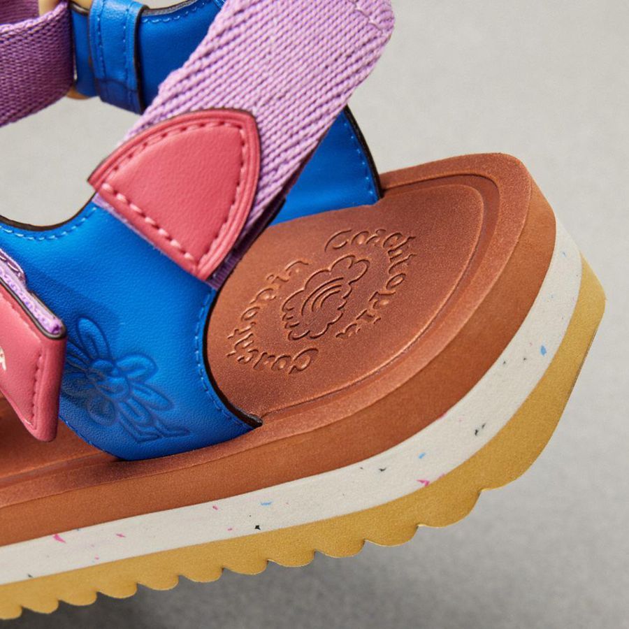 COACH® Strappy Women Sandals Pink | UZEF08134