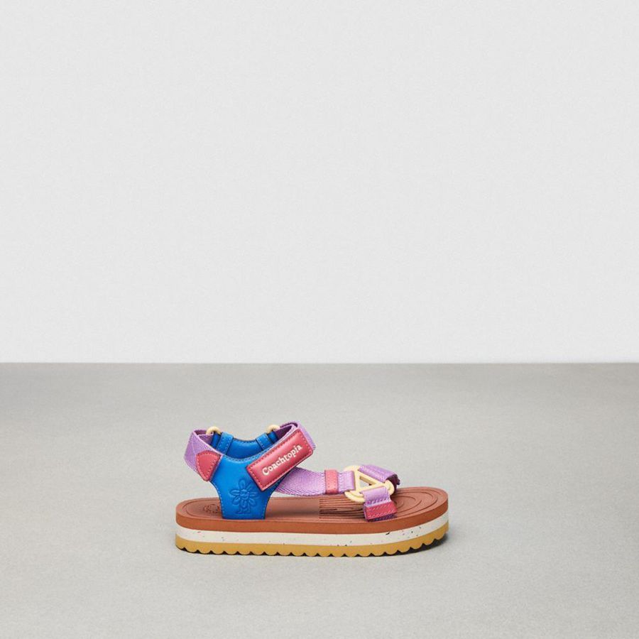 COACH® Strappy Women Sandals Pink | UZEF08134