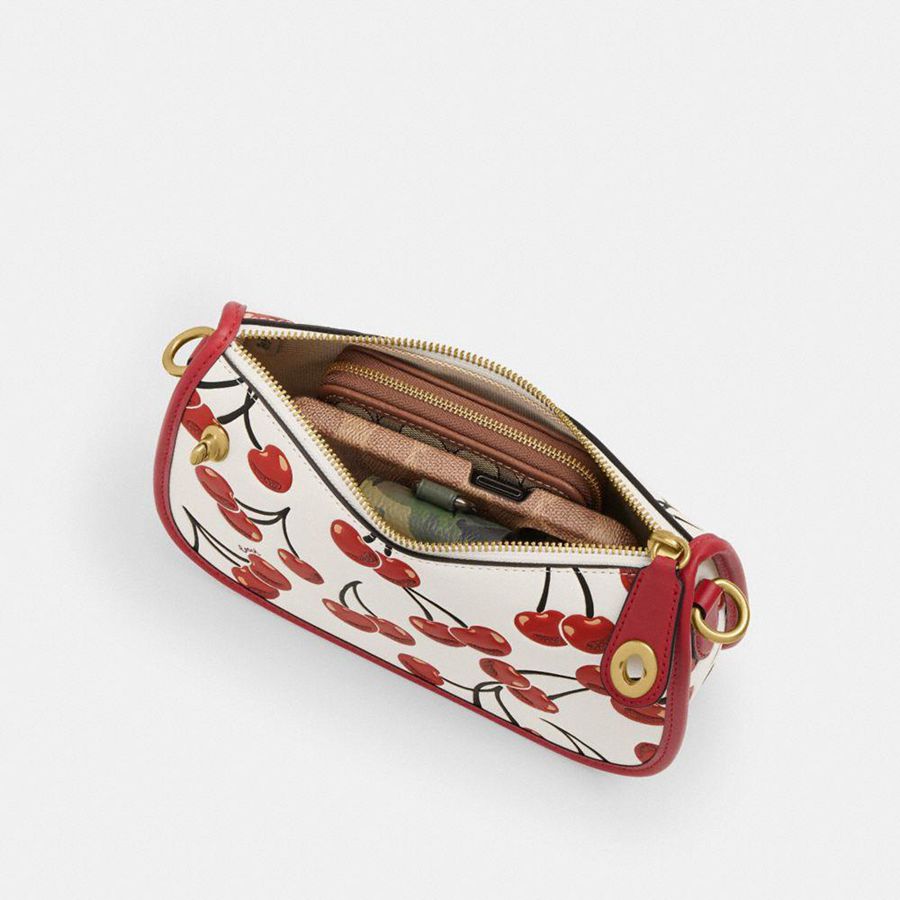 COACH® Swinger With Cherry Print Women Crossbody Bag Red | MQFX61870