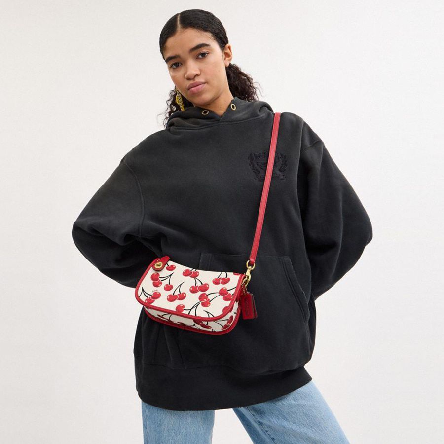 COACH® Swinger With Cherry Print Women Crossbody Bag Red | MQFX61870