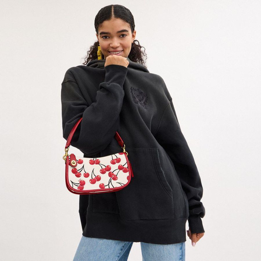 COACH® Swinger With Cherry Print Women Crossbody Bag Red | MQFX61870