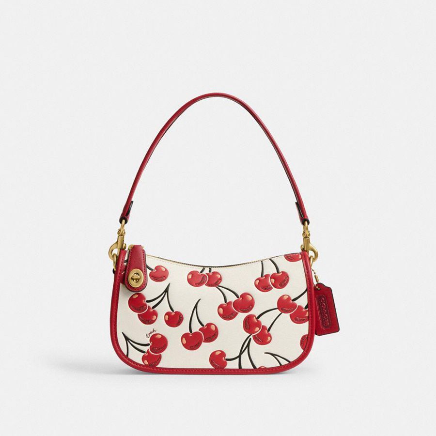 COACH® Swinger With Cherry Print Women Crossbody Bag Red | MQFX61870