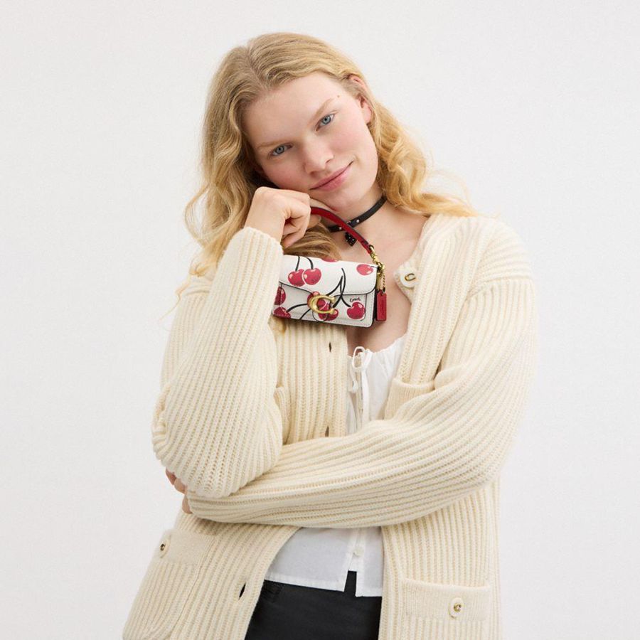 COACH® Tabby 12 With Cherry Print Women Crossbody Bag Red | GOVB51236