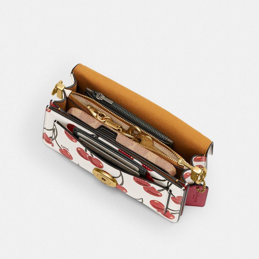 COACH® Tabby 20 With Cherry Print Women Shoulder Bag Red | EHOG83659