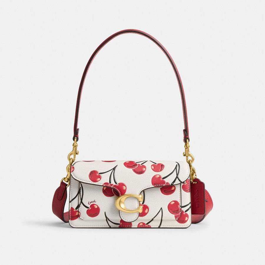 COACH® Tabby 20 With Cherry Print Women Shoulder Bag Red | EHOG83659