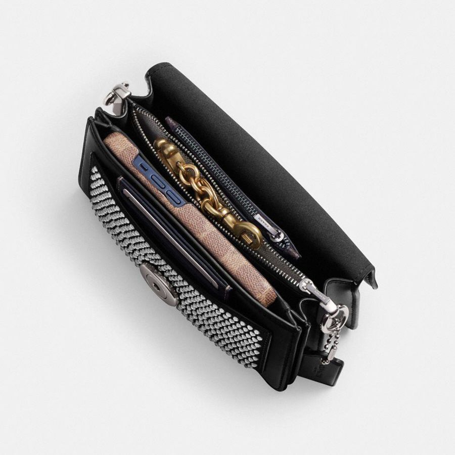 COACH® Tabby 20 With Crystal Women Shoulder Bag Black | JPQU70123