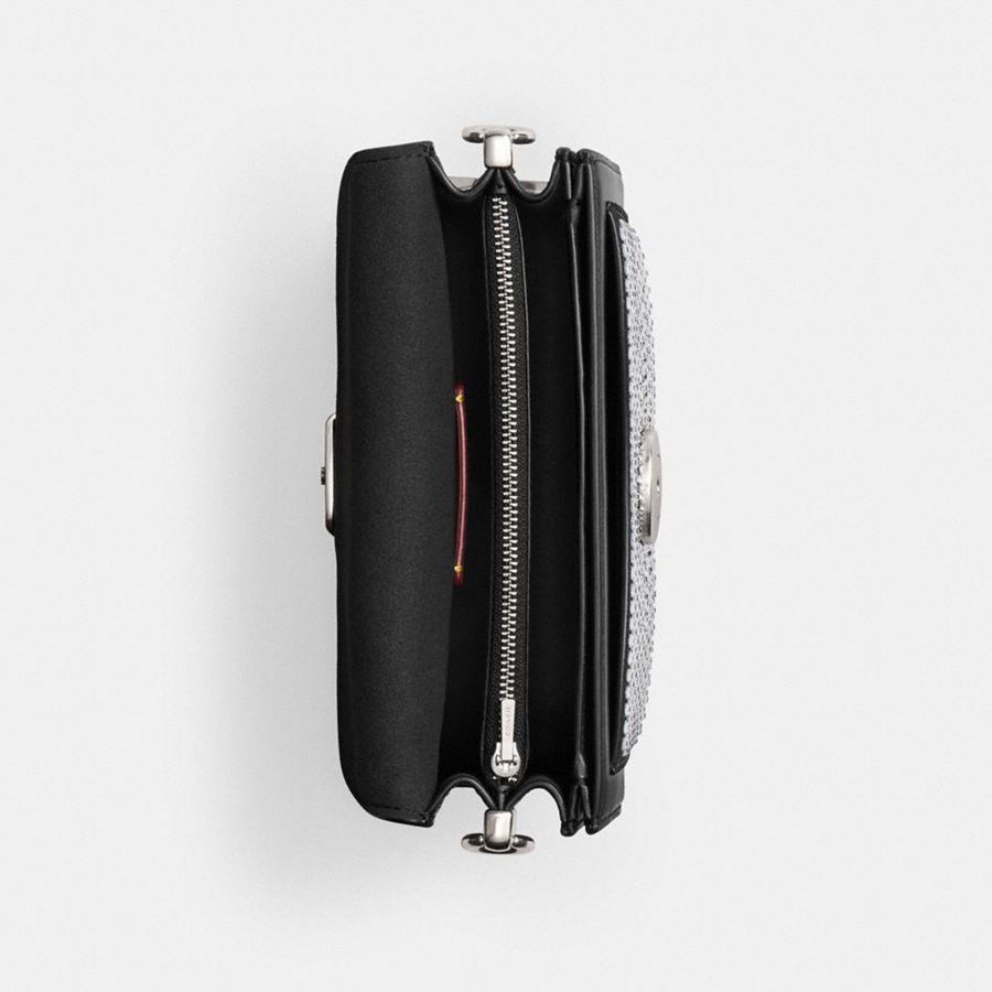 COACH® Tabby 20 With Crystal Women Shoulder Bag Black | JPQU70123