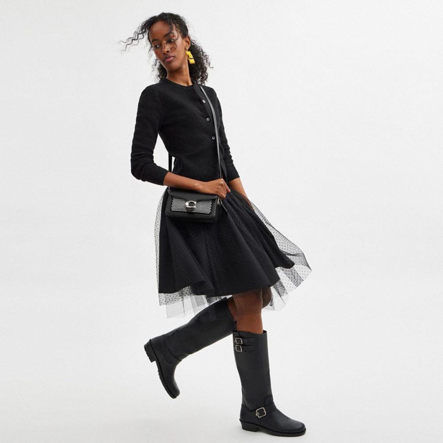 COACH® Tabby 20 With Crystal Women Shoulder Bag Black | JPQU70123