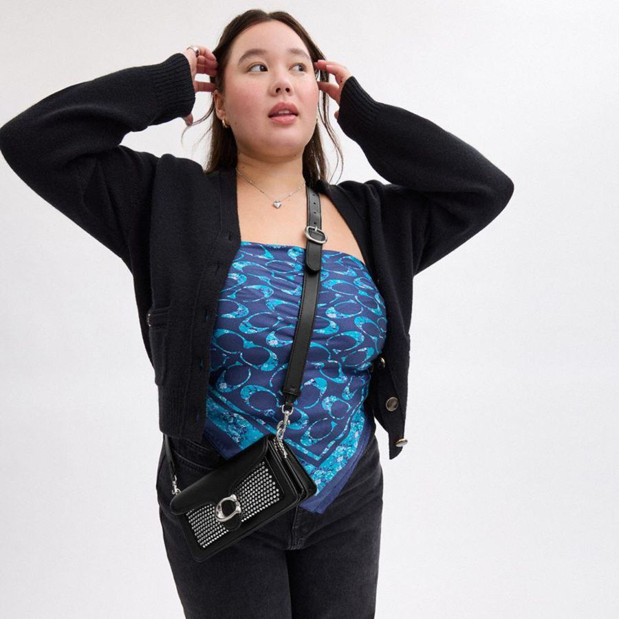 COACH® Tabby 20 With Crystal Women Shoulder Bag Black | JPQU70123