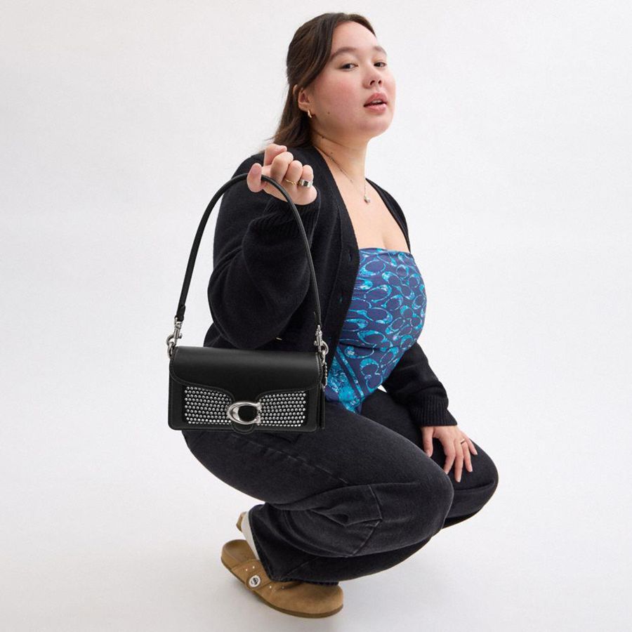 COACH® Tabby 20 With Crystal Women Shoulder Bag Black | JPQU70123