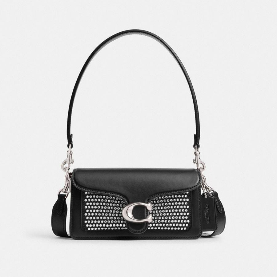COACH® Tabby 20 With Crystal Women Shoulder Bag Black | JPQU70123