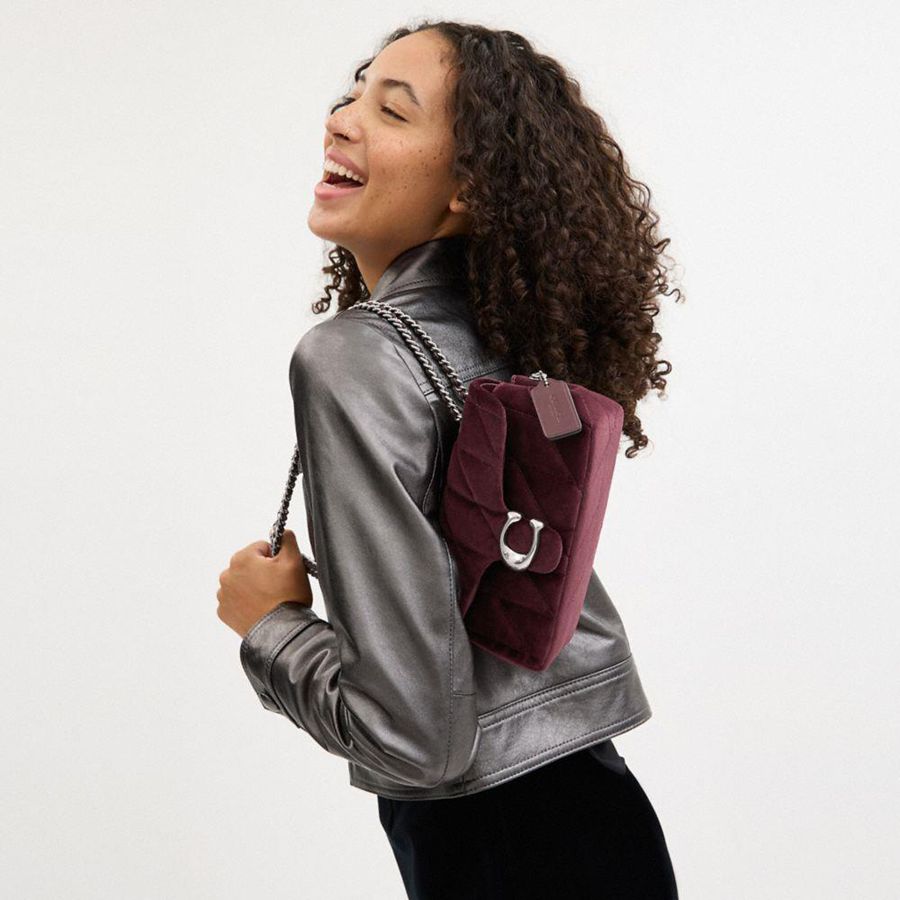 COACH® Tabby 20 With Quilting Women Shoulder Bag Burgundy | QZGN96430