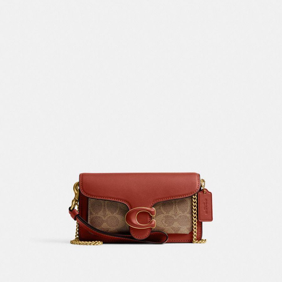 COACH® Tabby Crossbody Wristlet In Signature Canvas Women Clutch Bags Brown | MHFS68419