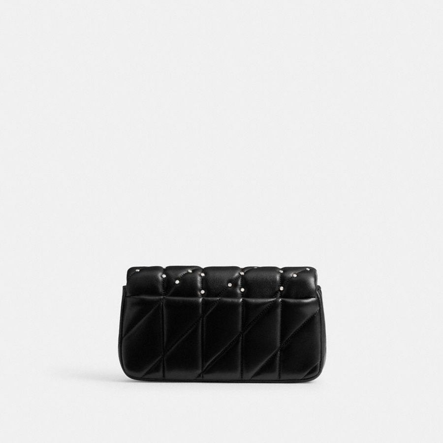 COACH® Tabby Crossbody Wristlet With Pillow Quilting And Crystal Rivets Women Wallet Black | TLKJ90346