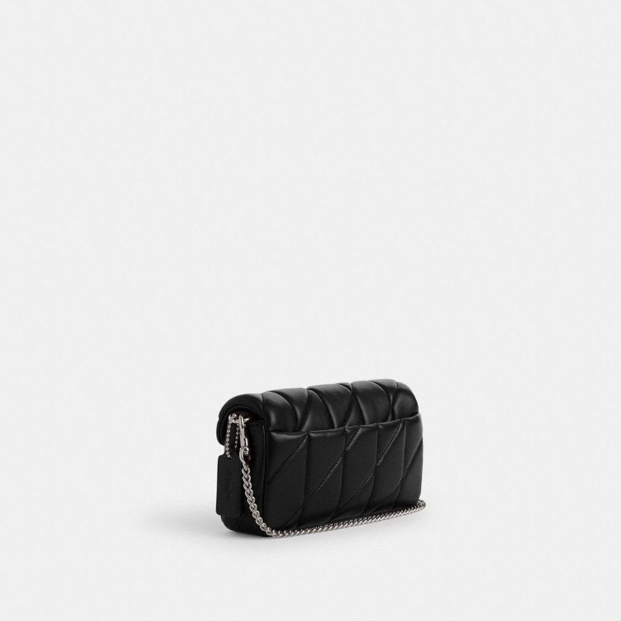 COACH® Tabby Crossbody Wristlet With Pillow Quilting Women Clutch Bags Black | UXFY83291