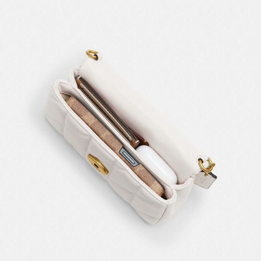 COACH® Tabby Crossbody Wristlet With Pillow Quilting Women Clutch Bags Black | UXFY83291