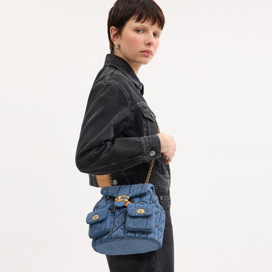 COACH® Tabby With Quilting Women Backpack Blue | FNYV42570